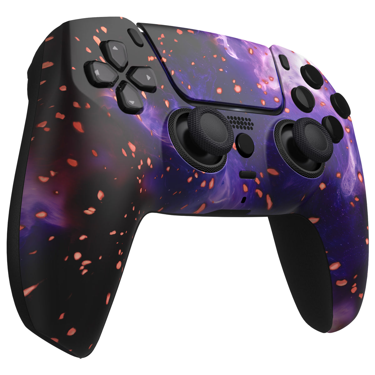 eXtremeRate LUNA Redesigned Replacement Front Shell with Touchpad Compatible with PS5 Controller BDM-010/020/030/040/050 - Glow in Dark - Cosmic Camo