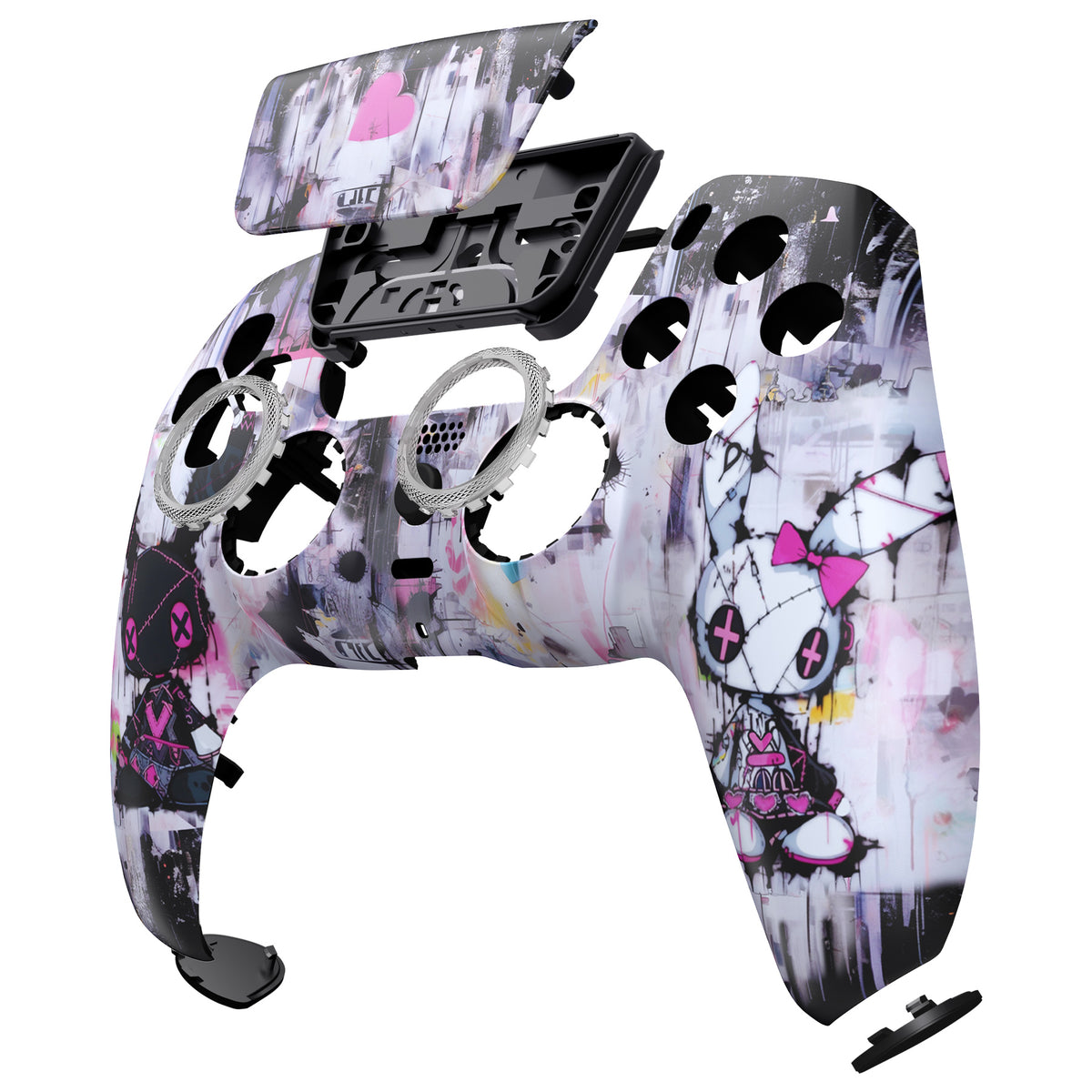 eXtremeRate LUNA Redesigned Replacement Front Shell with Touchpad Compatible with PS5 Controller BDM-010/020/030/040/050/060 - Lovely Punky Bunny