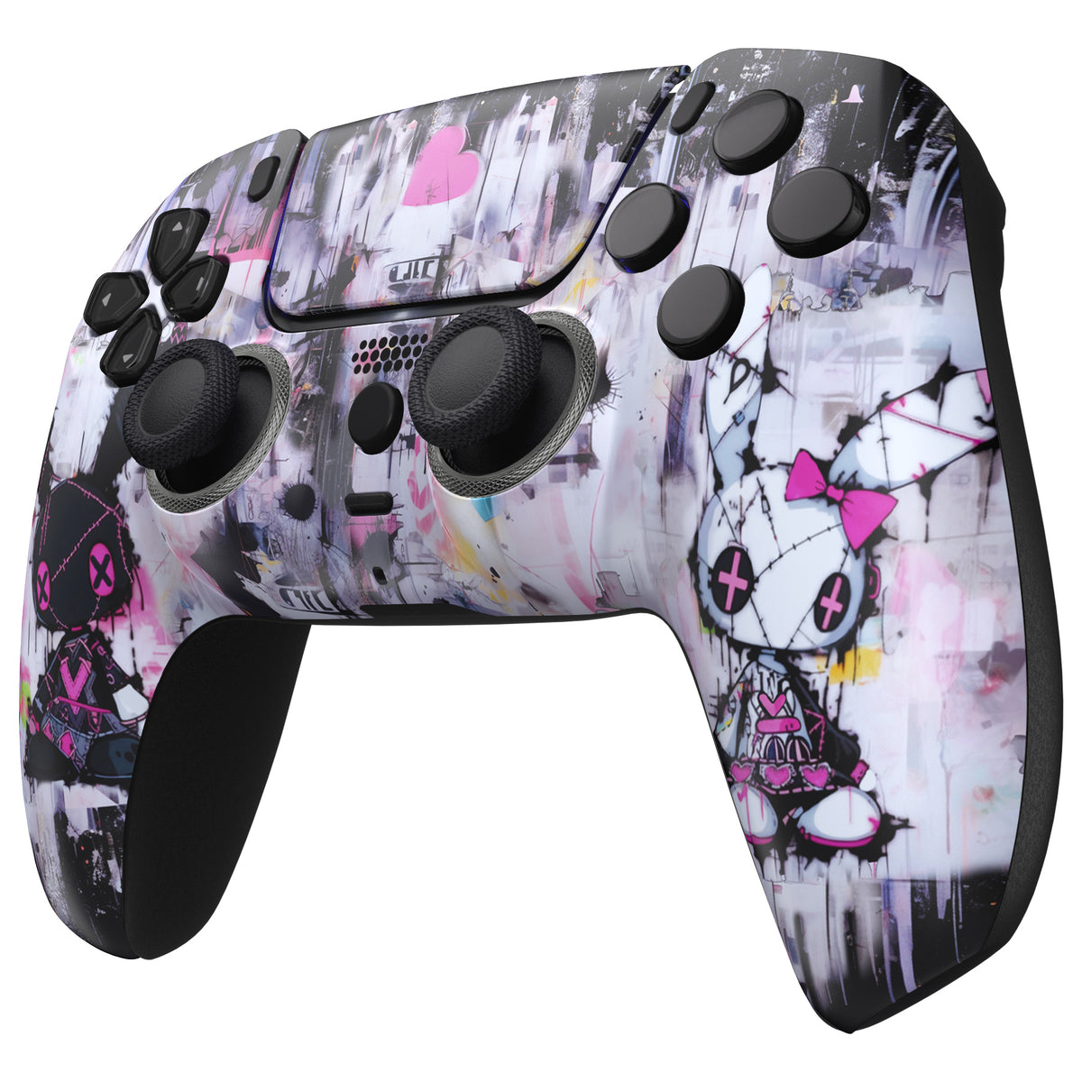 eXtremeRate LUNA Redesigned Replacement Front Shell with Touchpad Compatible with PS5 Controller BDM-010/020/030/040/050/060 - Lovely Punky Bunny