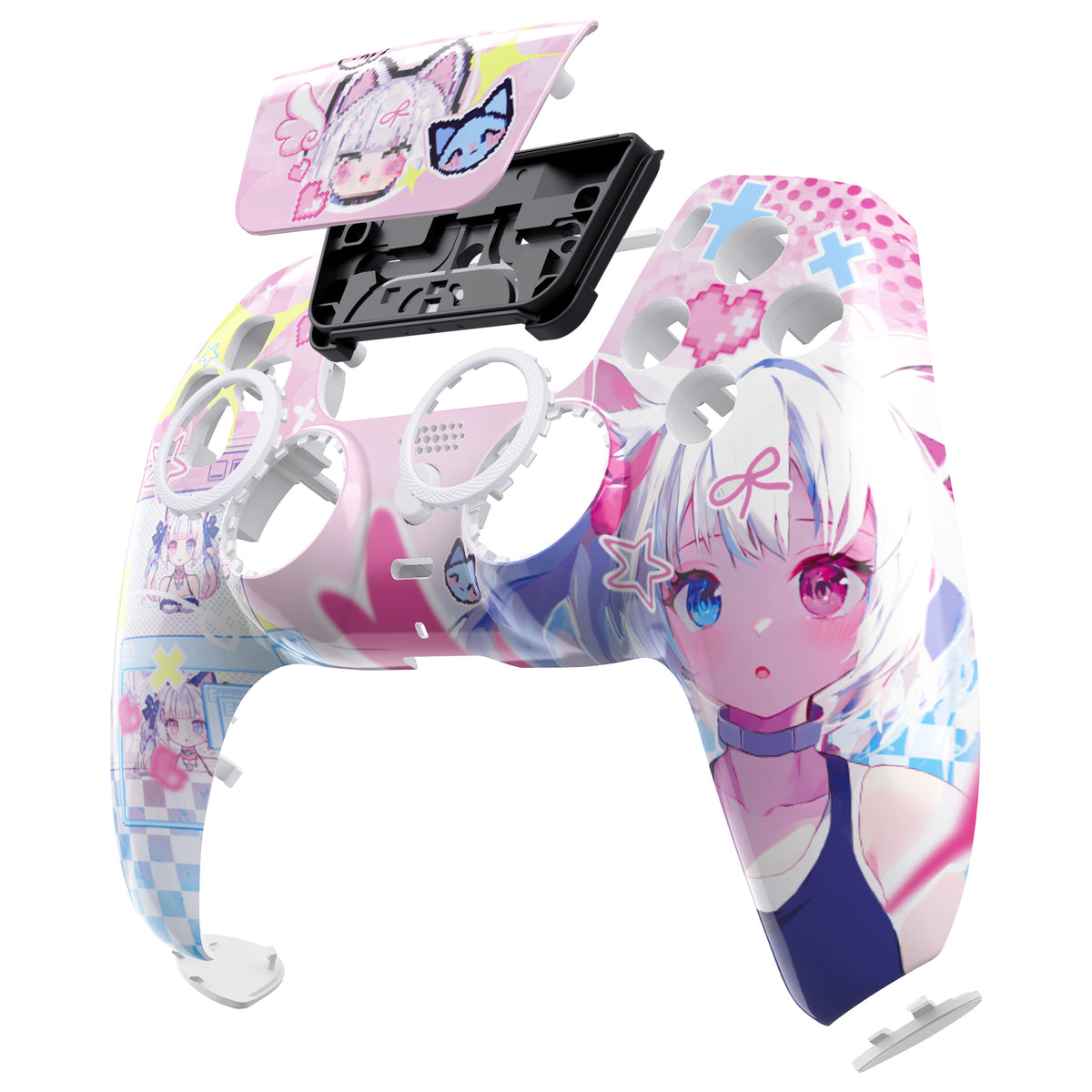 eXtremeRate LUNA Redesigned Replacement Front Shell with Touchpad Compatible with PS5 Controller BDM-010/020/030/040/050 - MeWoow
