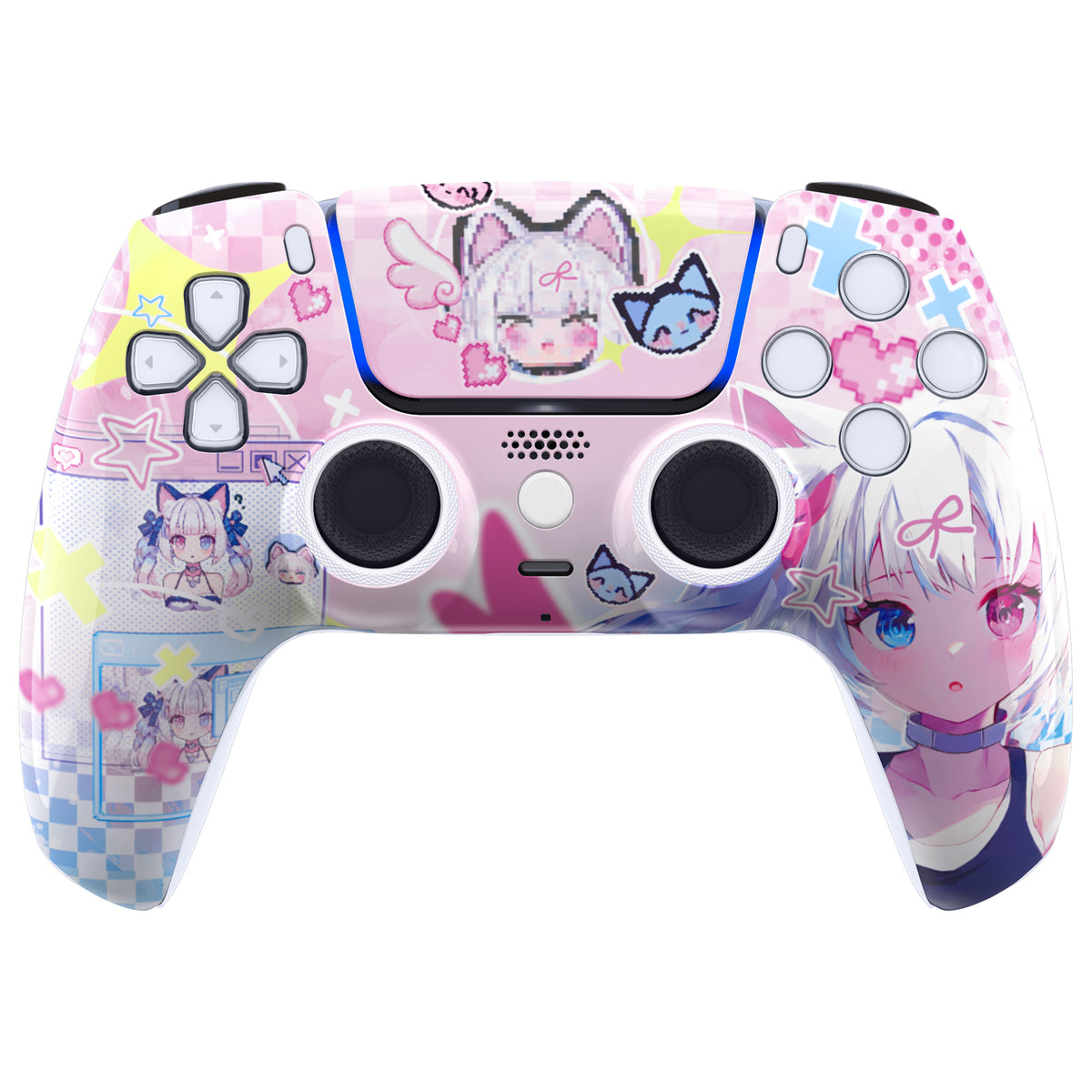 eXtremeRate LUNA Redesigned Replacement Front Shell with Touchpad Compatible with PS5 Controller BDM-010/020/030/040/050 - MeWoow