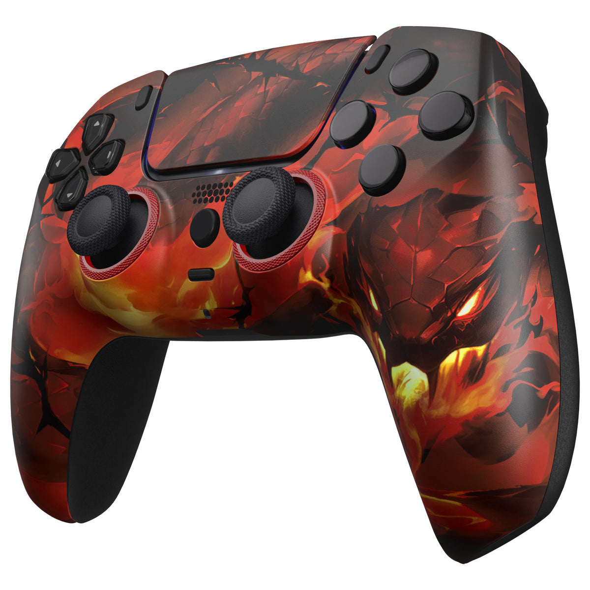 eXtremeRate LUNA Redesigned Replacement Front Shell with Touchpad Compatible with PS5 Controller BDM-010/020/030/040/050/060 - Purgatory Fire Serpent