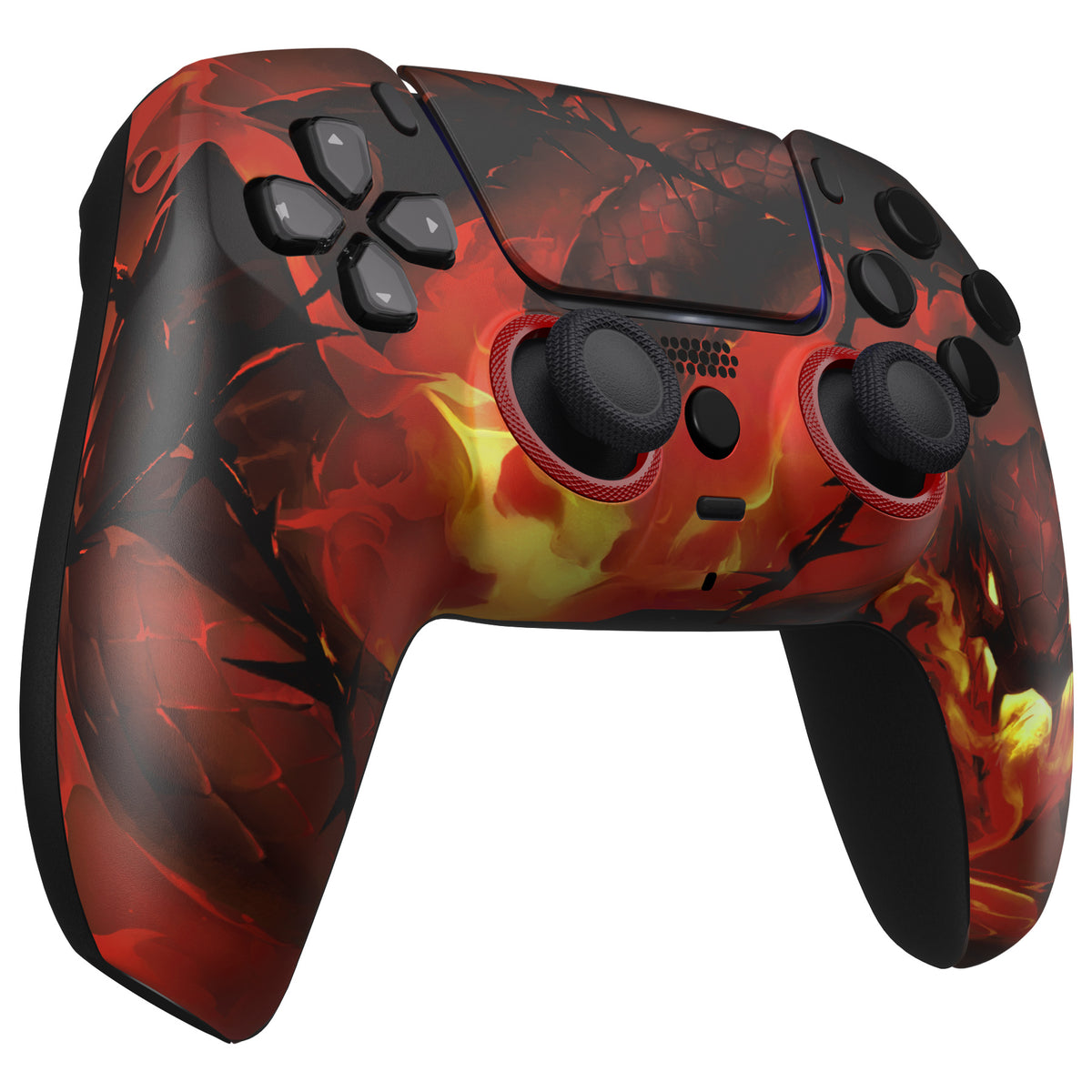 eXtremeRate LUNA Redesigned Replacement Front Shell with Touchpad Compatible with PS5 Controller BDM-010/020/030/040/050/060 - Purgatory Fire Serpent