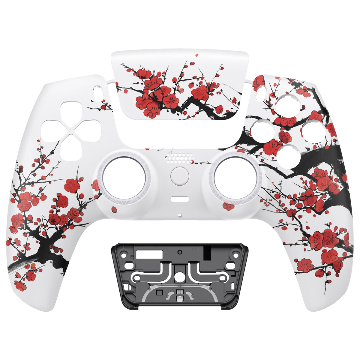 eXtremeRate LUNA Redesigned Replacement Front Shell with Touchpad Compatible with PS5 Controller BDM-010/020/030/040/050 - Winter Blossom