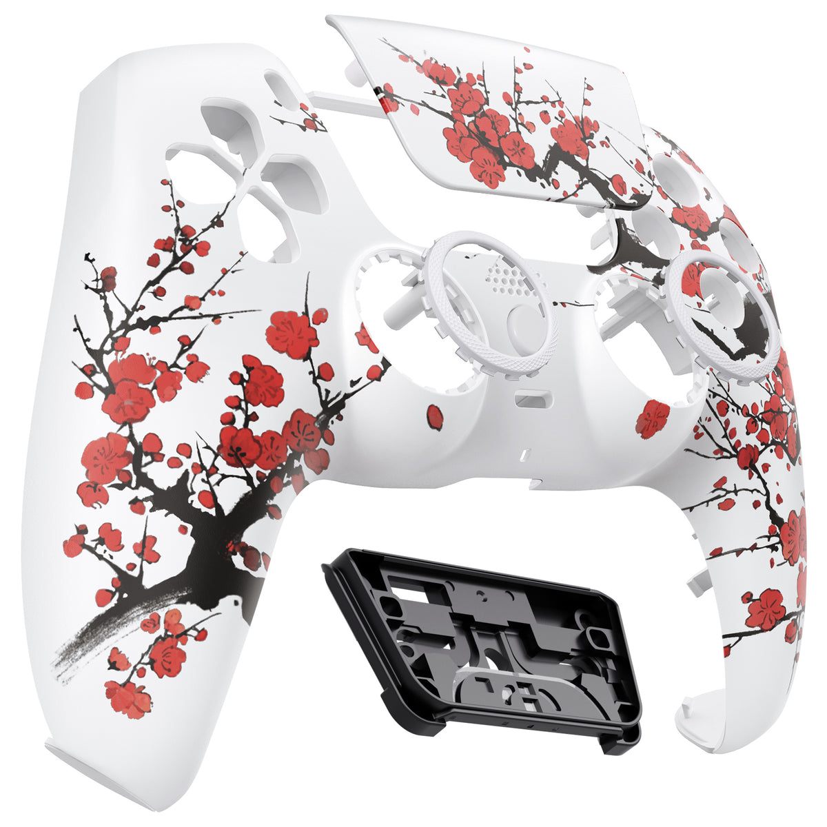 eXtremeRate LUNA Redesigned Replacement Front Shell with Touchpad Compatible with PS5 Controller BDM-010/020/030/040/050 - Winter Blossom