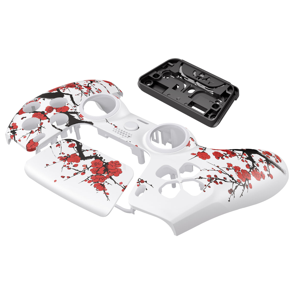 eXtremeRate LUNA Redesigned Replacement Front Shell with Touchpad Compatible with PS5 Controller BDM-010/020/030/040/050 - Winter Blossom