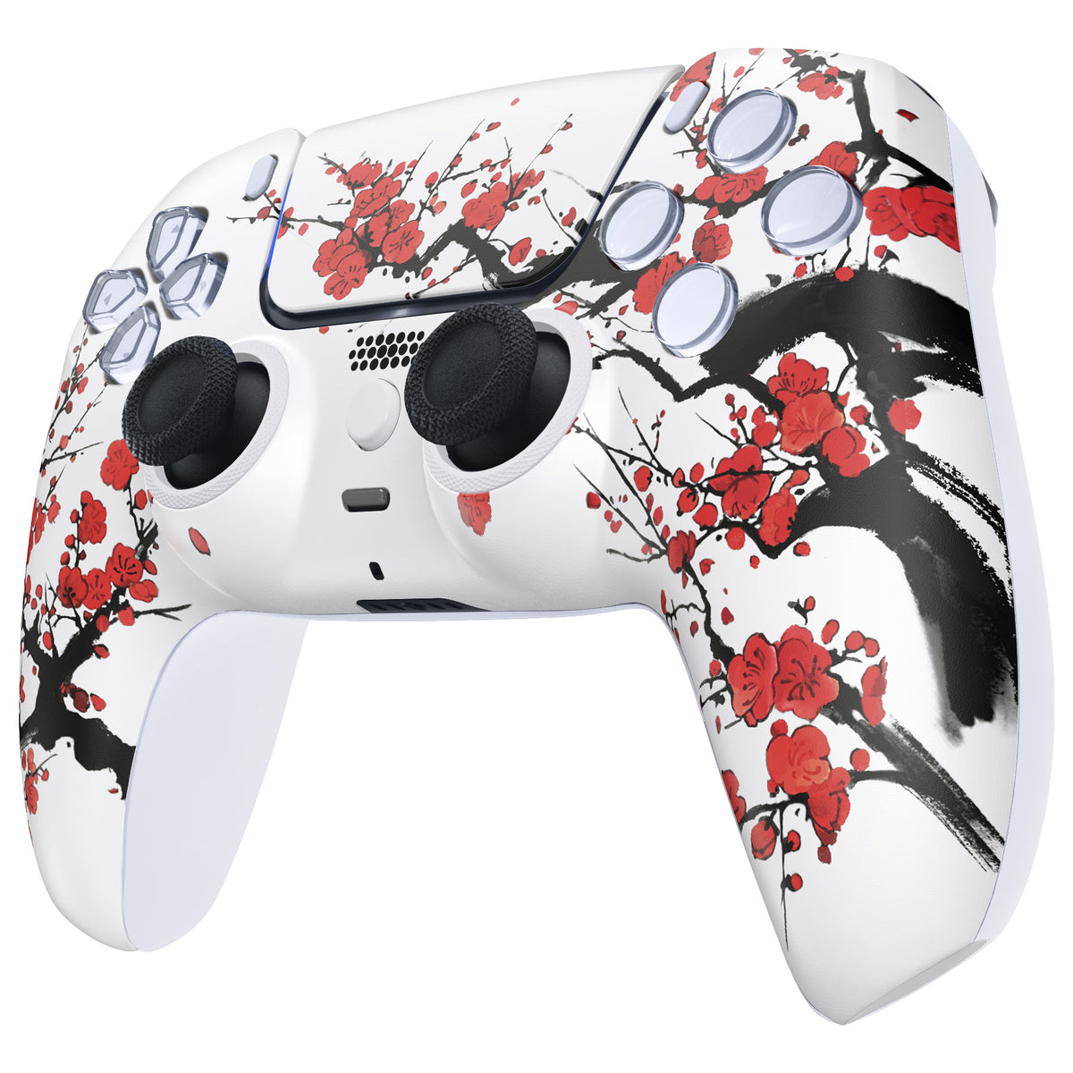 eXtremeRate LUNA Redesigned Replacement Front Shell with Touchpad Compatible with PS5 Controller BDM-010/020/030/040/050 - Winter Blossom