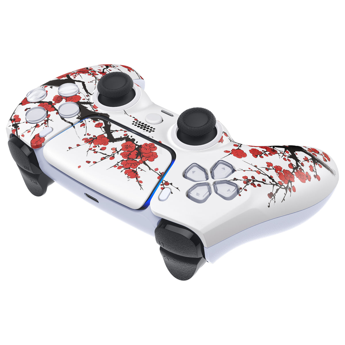 eXtremeRate LUNA Redesigned Replacement Front Shell with Touchpad Compatible with PS5 Controller BDM-010/020/030/040/050 - Winter Blossom