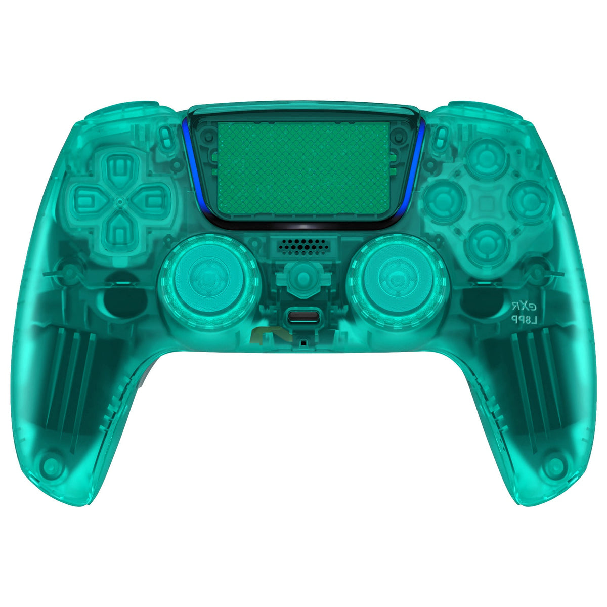 eXtremeRate LUNA Redesigned Replacement Full Set Shells with Buttons Compatible with PS5 Controller BDM-030/040/050 - Emerald Green eXtremeRate