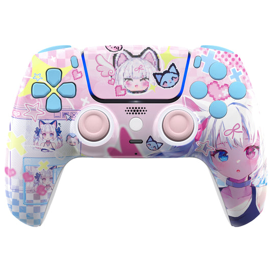 eXtremeRate LUNA Redesigned Replacement Full Set Shells with Buttons Compatible with PS5 Controller BDM-030/040/050 - MeWoow