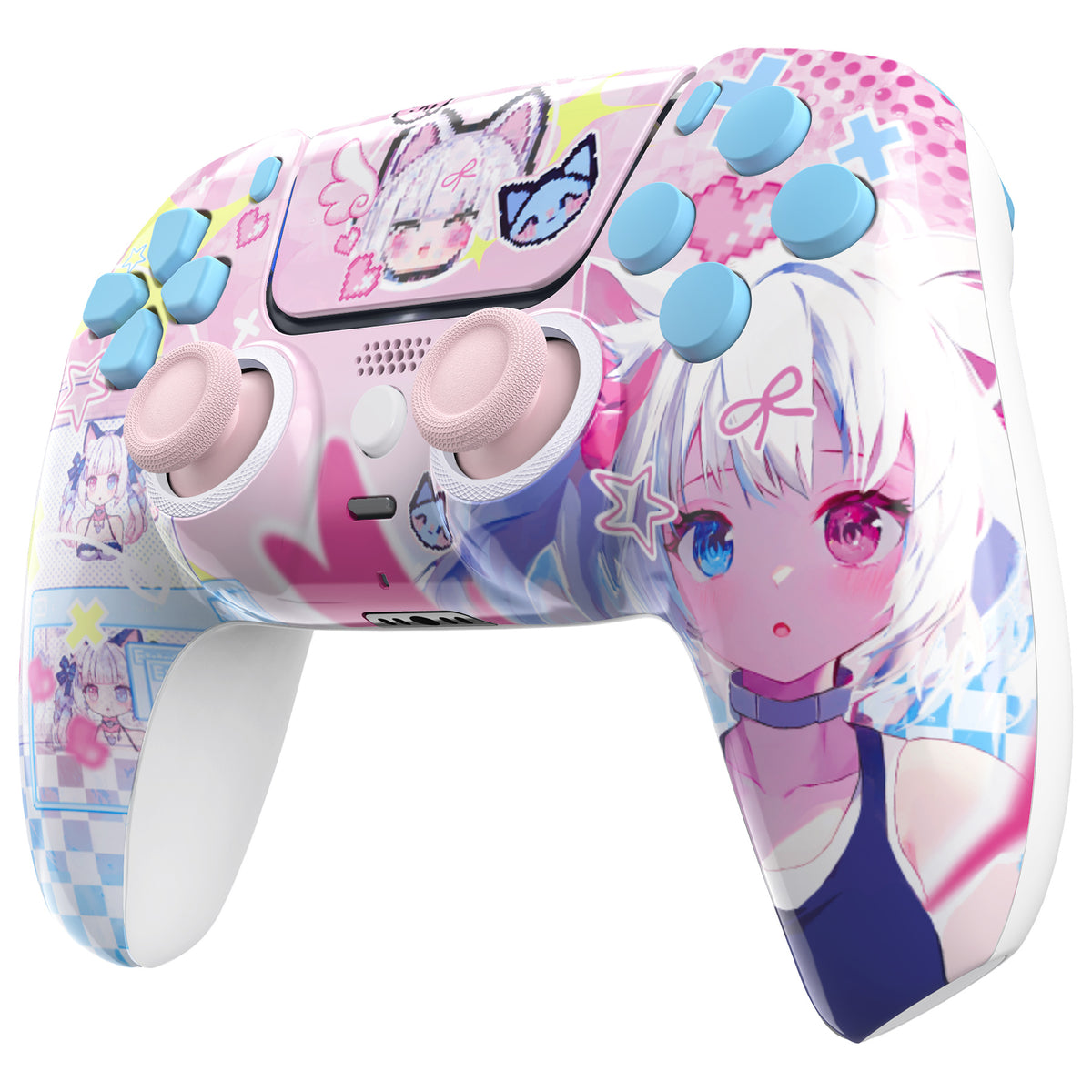 eXtremeRate LUNA Redesigned Replacement Full Set Shells with Buttons Compatible with PS5 Controller BDM-030/040/050 - MeWoow