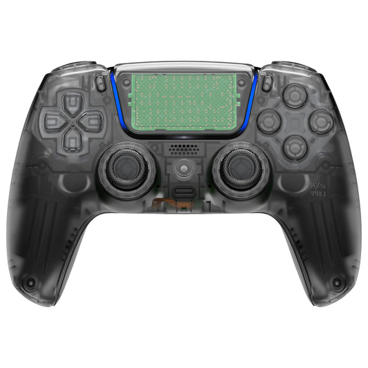 eXtremeRate LUNA Redesigned Replacement Full Set Shells with Buttons Compatible with PS5 Controller BDM-030/040/050/060 - Clear Black