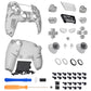 eXtremeRate LUNA Redesigned Replacement Full Set Shells with Buttons Compatible with PS5 Controller BDM-030/040/050/060 - Clear Black