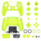 eXtremeRate LUNA Redesigned Replacement Full Set Shells with Buttons Compatible with PS5 Controller BDM-030/040/050/060 - Clear Lime Green