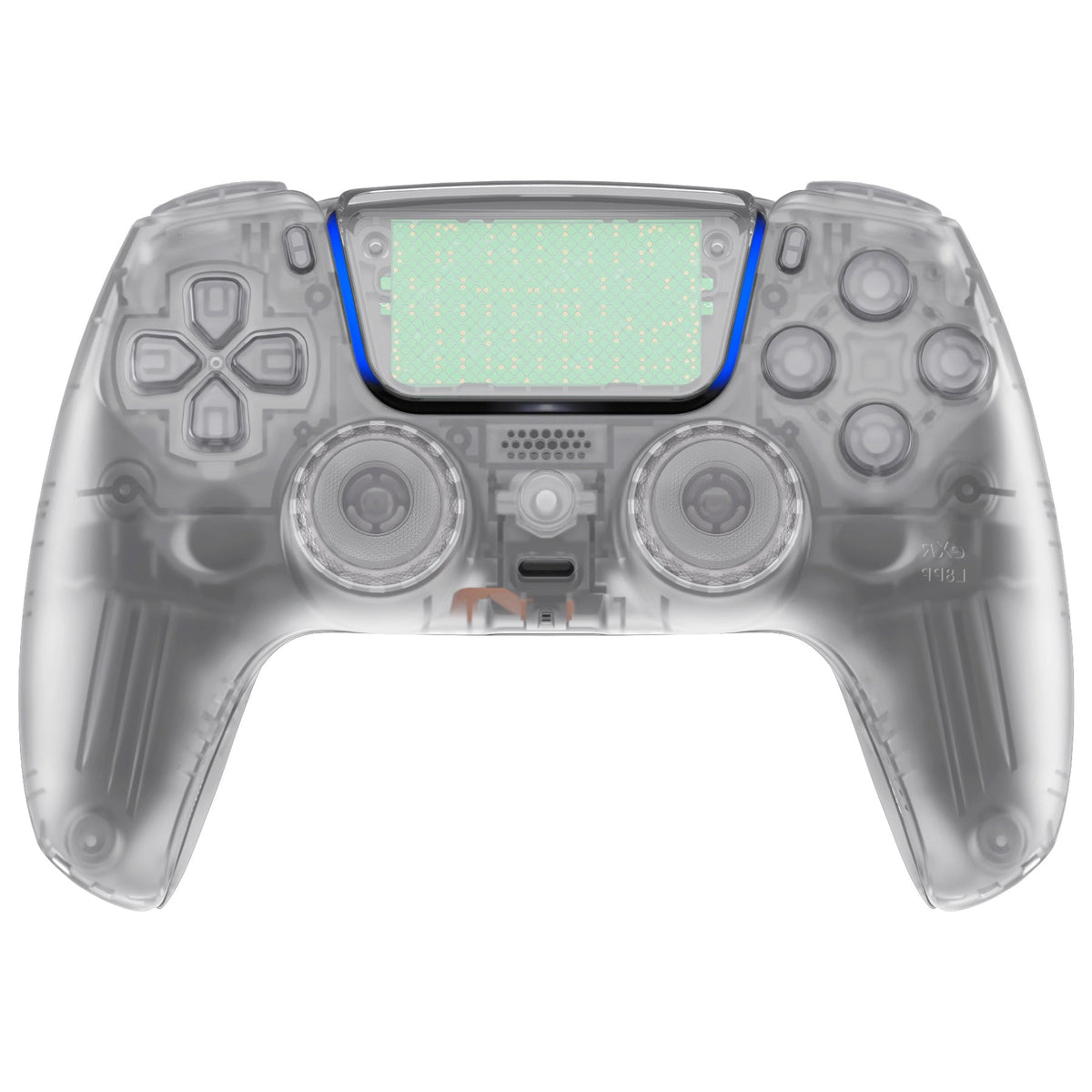 eXtremeRate LUNA Redesigned Replacement Full Set Shells with Buttons Compatible with PS5 Controller BDM-030/040/050 - Glow in Dark - Green eXtremeRate