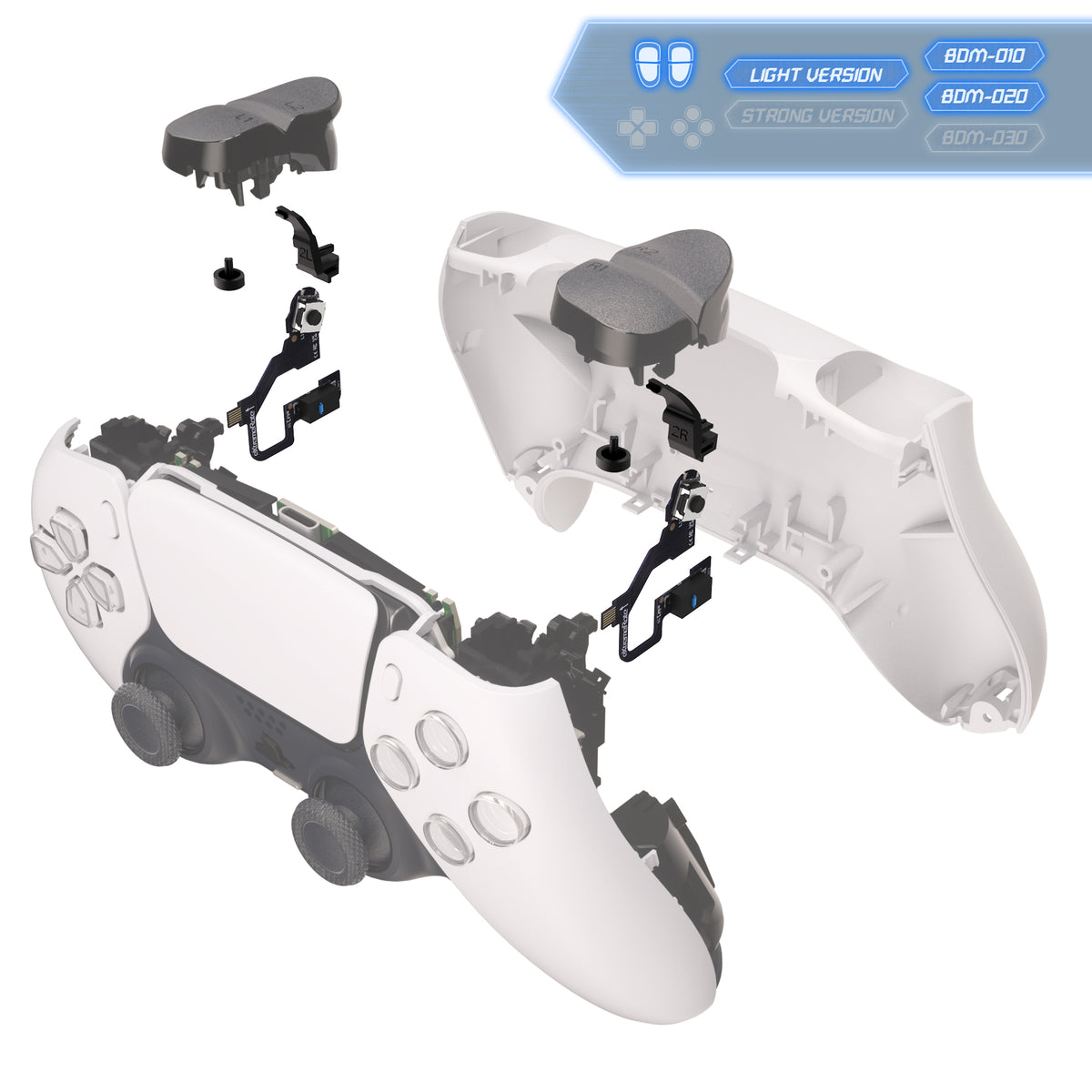 eXtremeRate Micro Switch - Light Version Tactile Clicky Hair Trigger Kit V2 for PS5 Controller BDM-010/020 Shoulder Buttons, Ergonomic Micro Switches L2R2 Tactile L1R1 Mouse Click for PS5 Controller