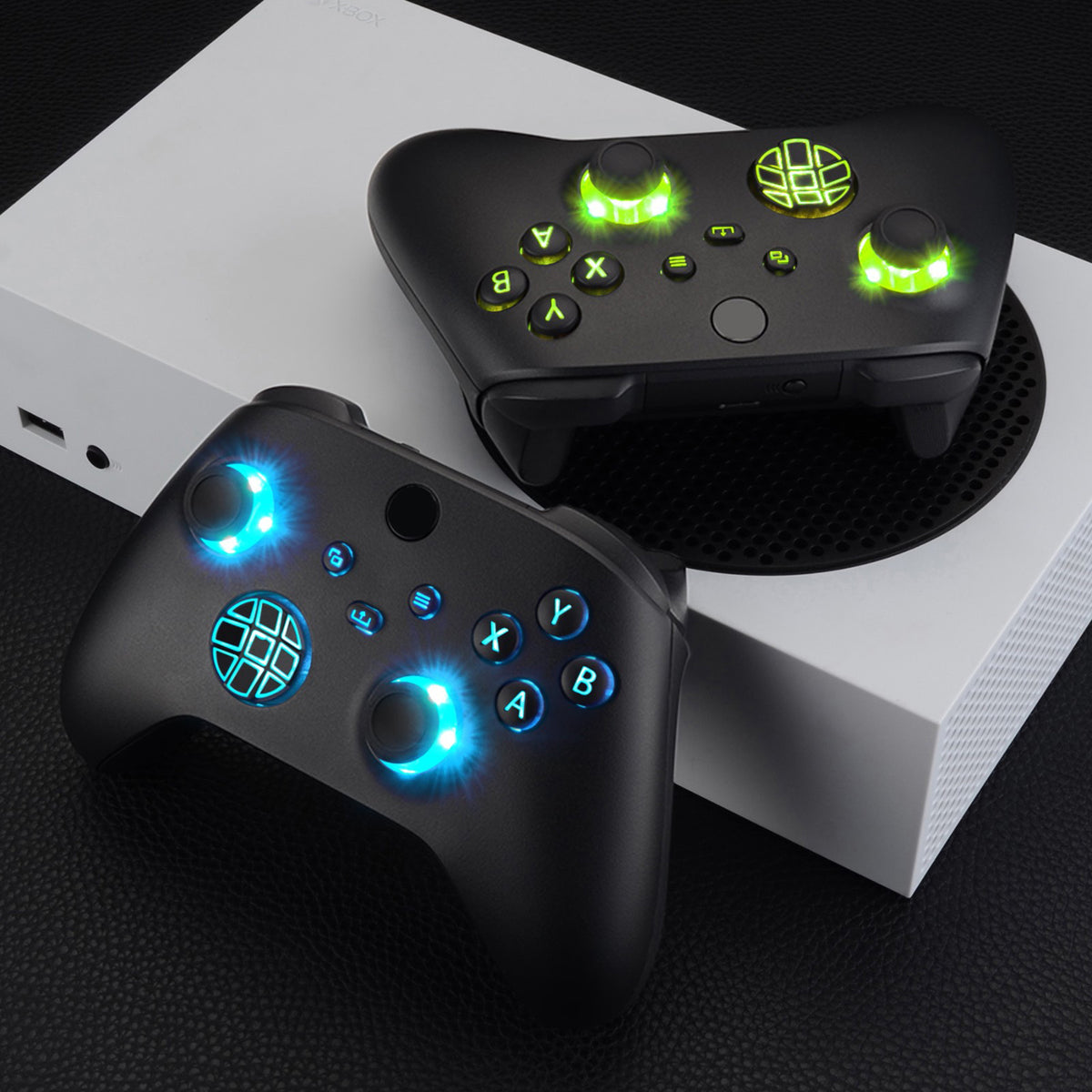 eXtremeRate Multi-Colors Luminated Buttons DTF V2 LED Kit for Xbox Series X & S Controller - Black