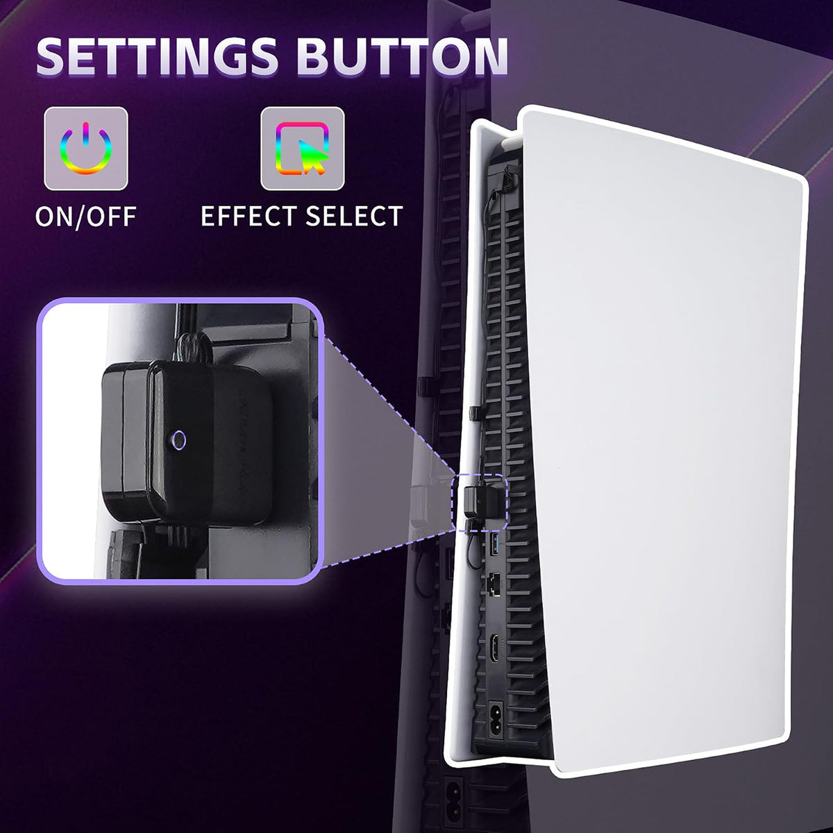 eXtremeRate RGB RAINBOW Logo LED Kit for PS5 Disc & Digital Edition Console (2020 CFI-1 Series) - 7 Colors 40 Effects