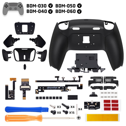 eXtremeRate RISE4 Plus MAX Back Paddles Kit with Clicky Trigger Stops & Rubberized Grip for PS5 Controller BDM-030/040/050/060 - Black