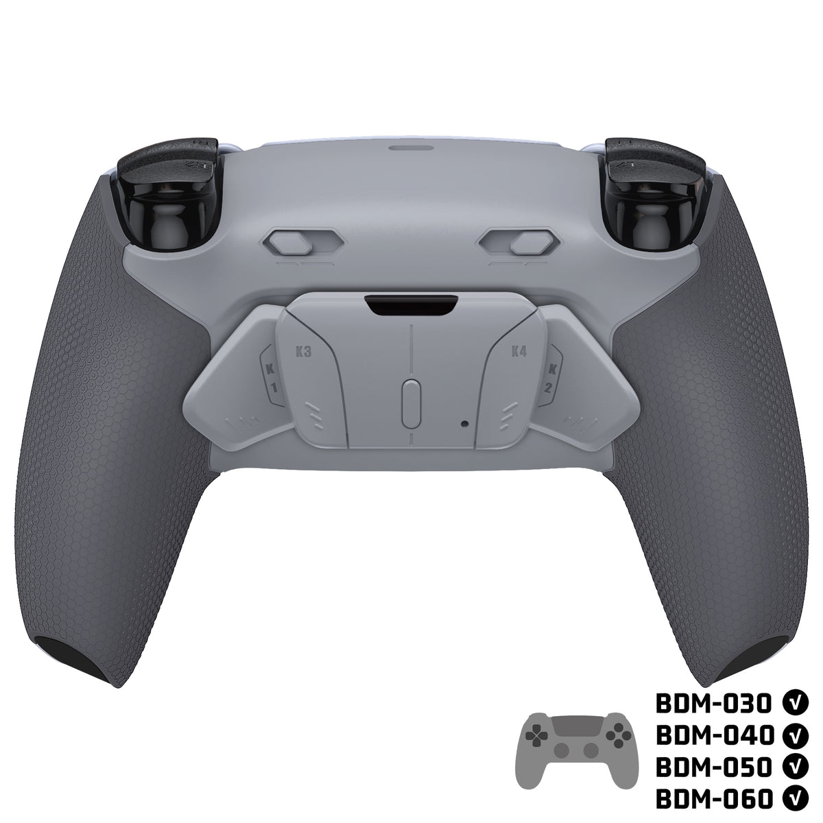 eXtremeRate RISE4 Plus MAX Back Paddles Kit with Clicky Trigger Stops & Rubberized Grip for PS5 Controller BDM-030/040/050/060 - New Hope Gray & Classic Gray