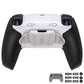 eXtremeRate Real Metal Buttons (RMB) Version RISE4 Plus MAX Back Paddles Kit with Clicky Trigger Stops & Rubberized Grip for PS5 Controller BDM-030/040/050 - White Black - Silver
