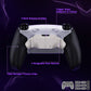 eXtremeRate Real Metal Buttons (RMB) Version RISE4 Plus MAX Back Paddles Kit with Clicky Trigger Stops & Rubberized Grip for PS5 Controller BDM-030/040/050 - White Black - Silver