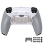 eXtremeRate Real Metal Buttons (RMB) Version RISE4 Plus MAX Back Paddles Kit with Clicky Trigger Stops & Rubberized Grip for PS5 Controller BDM-030/040/050 - White Gray - Silver