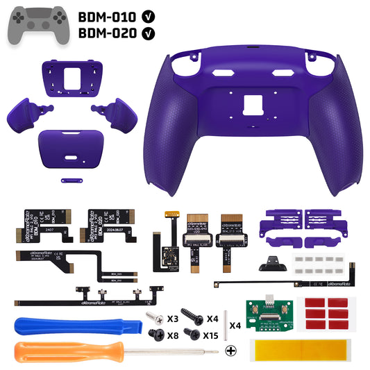 eXtremeRate RISE Plus MAX Back Paddles Kit with Clicky Trigger Stops & Rubberized Grip for PS5 Controller BDM-010/020 - Galactic Purple
