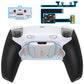 eXtremeRate Real Metal Buttons (RMB) Version RISE4 Plus MAX Back Paddles Kit with Clicky Trigger Stops & Rubberized Grip for PS5 Controller BDM-010/020 - White Black - Silver
