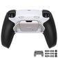 eXtremeRate Real Metal Buttons (RMB) Version RISE Plus MAX Back Paddles Kit with Clicky Trigger Stops & Rubberized Grip for PS5 Controller BDM-030/040/050 - White Black - Silver
