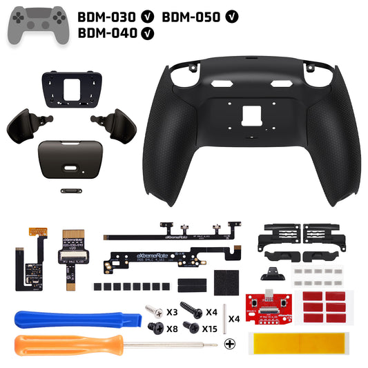 eXtremeRate Real Metal Buttons (RMB) Version RISE Plus MAX Back Paddles Kit with Clicky Trigger Stops & Rubberized Grip for PS5 Controller BDM-030/040/050 - Black