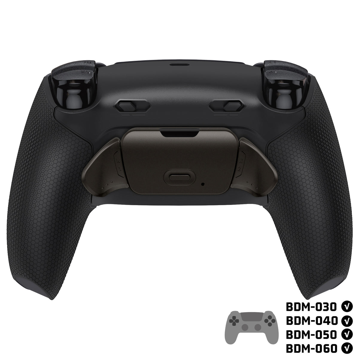 eXtremeRate Real Metal Buttons (RMB) Version RISE Plus MAX Back Paddles Kit with Clicky Trigger Stops & Rubberized Grip for PS5 Controller BDM-030/040/050/060 - Black