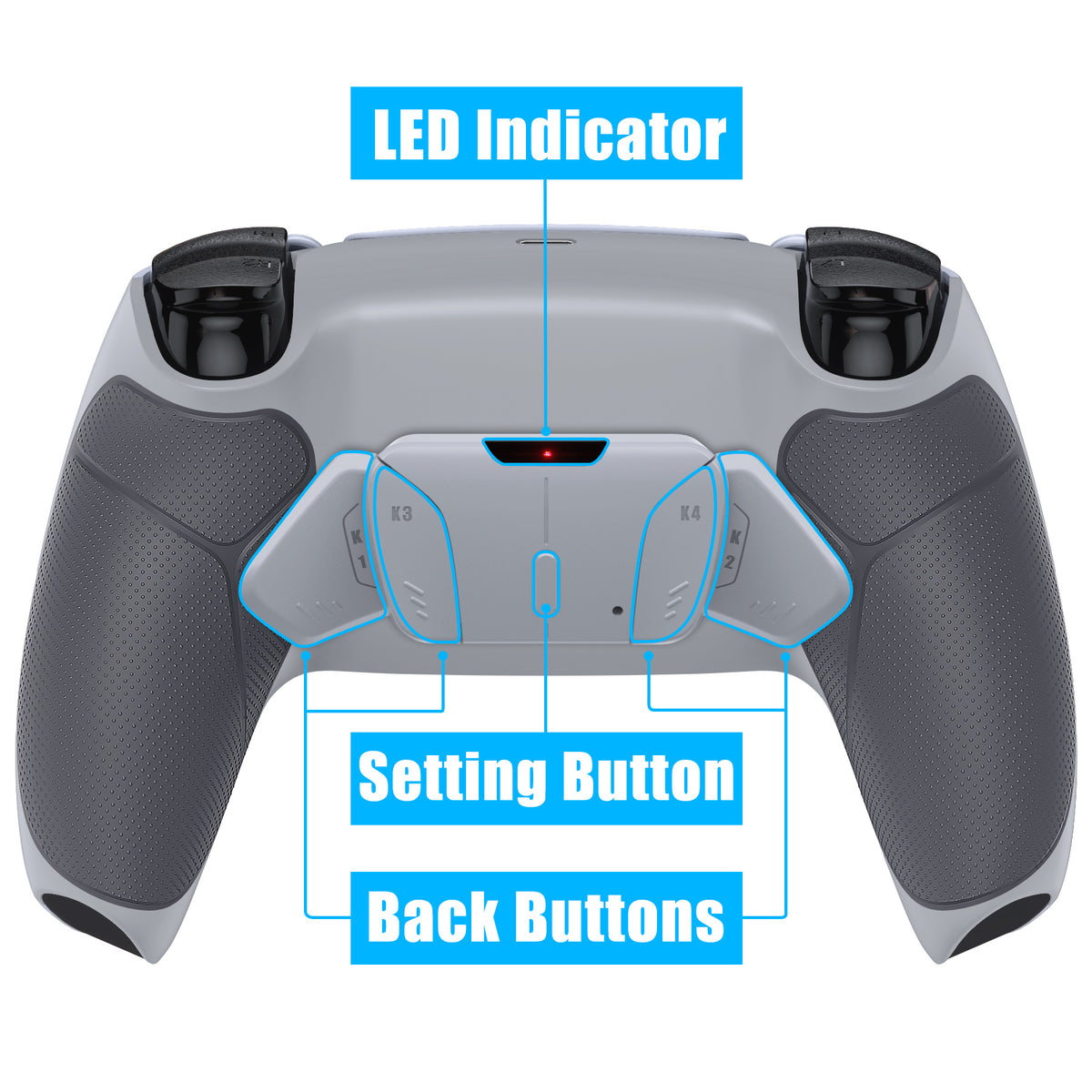 eXtremeRate Remappable RISE4 V3 Remap Kit for PS5 Controller BDM-030/040/050 - Rubberized New Hope Gray & Classic Gray