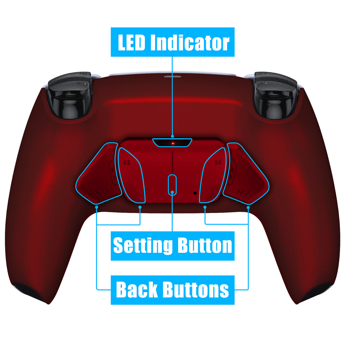 eXtremeRate Remappable RISE4 V3 Remap Kit for PS5 Controller BDM-030/040/050 - Scarlet Red