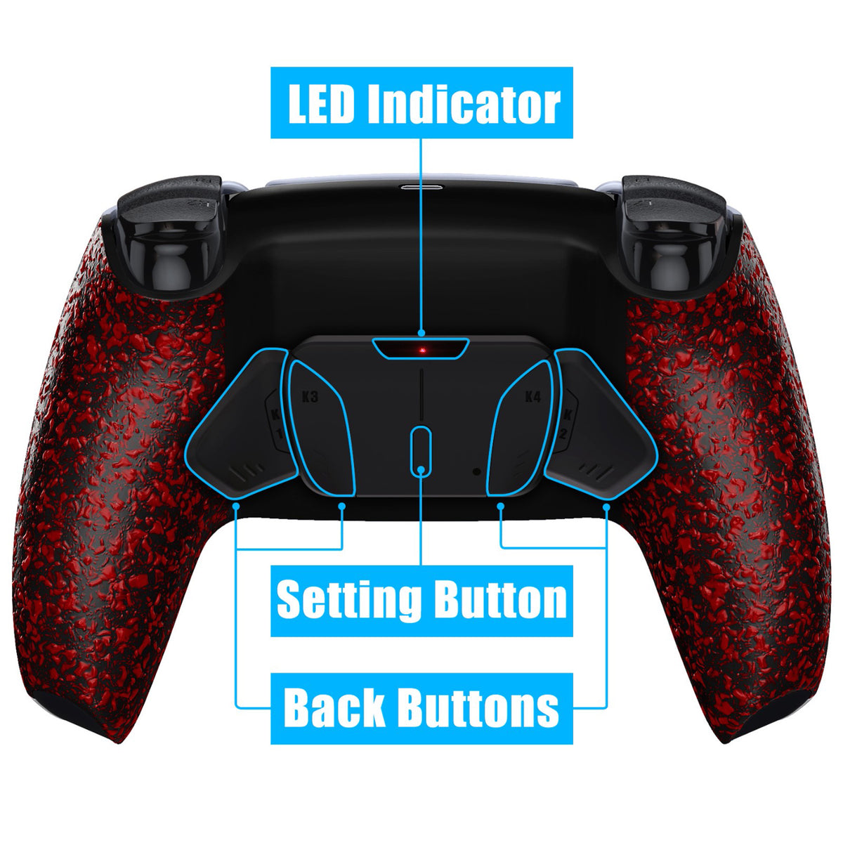eXtremeRate Remappable RISE4 V3 Remap Kit for PS5 Controller BDM-030/040/050 - Textured Red