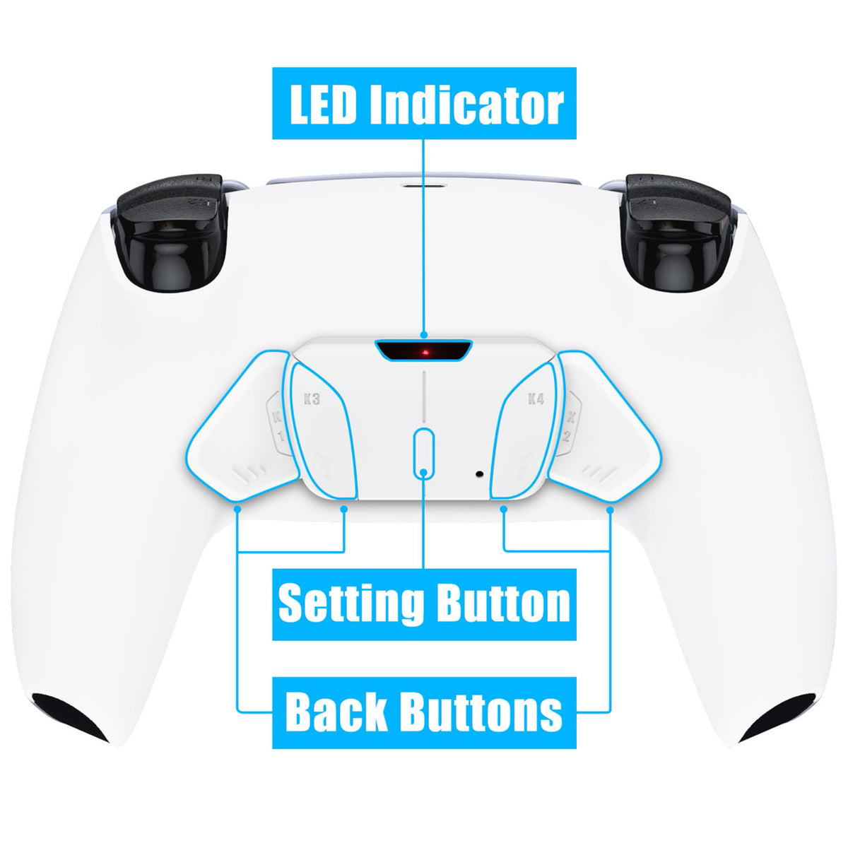 eXtremeRate Remappable RISE4 V3 Remap Kit for PS5 Controller BDM-030/040/050 - White