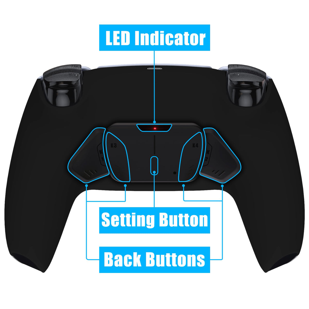 eXtremeRate Remappable RISE4 V4 Remap Kit for PS5 Controller BDM-030/040/050/060 - Black