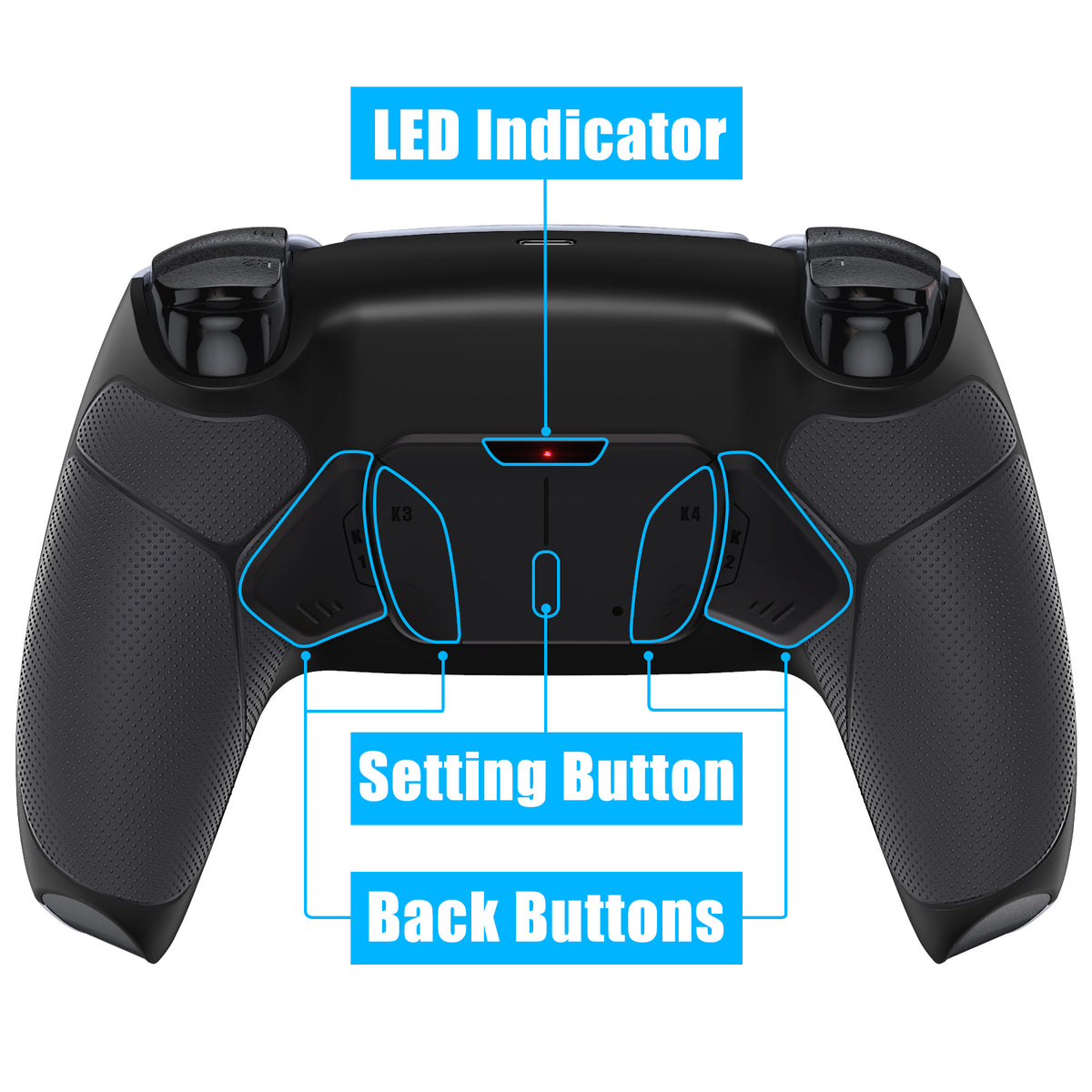 eXtremeRate Remappable RISE4 V4 Remap Kit for PS5 Controller BDM-030/040/050/060 - Rubberized Black