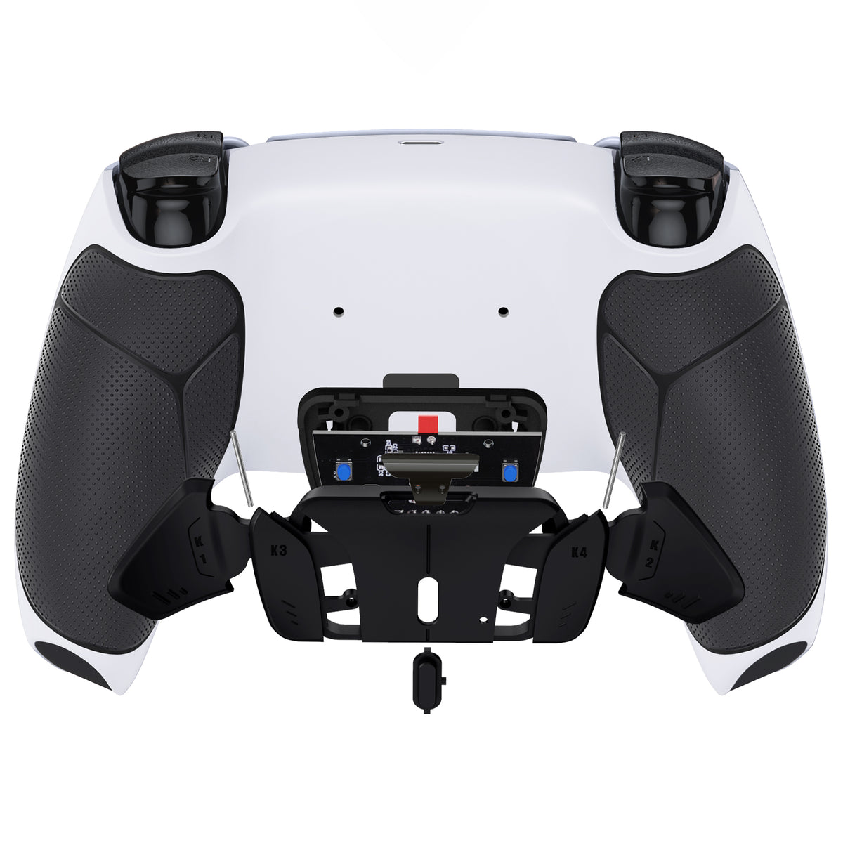 eXtremeRate Remappable RISE4 V4 Remap Kit for PS5 Controller BDM-030/040/050/060 - Rubberized White Black- Black