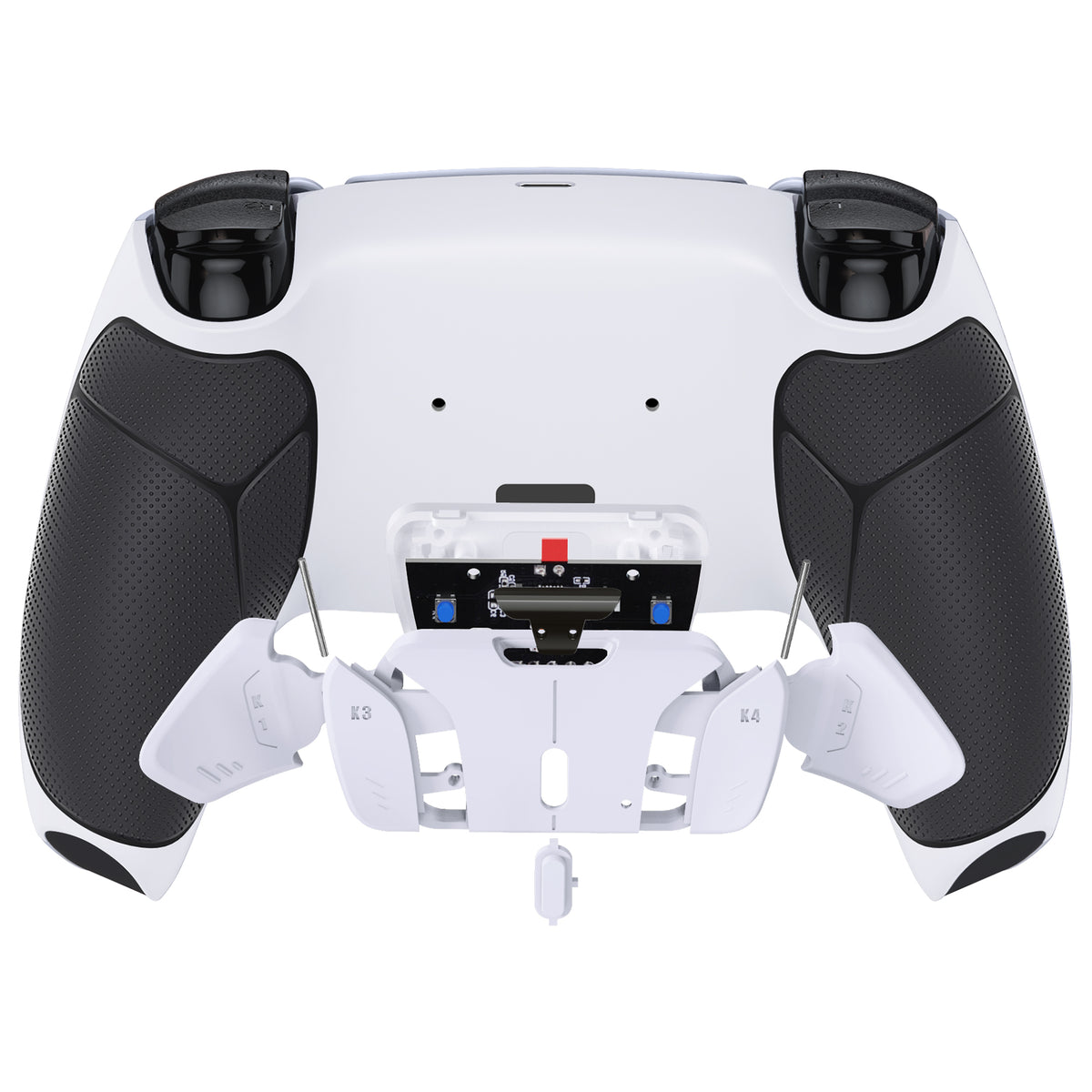 eXtremeRate Remappable RISE4 V4 Remap Kit for PS5 Controller BDM-030/040/050/060 - Rubberized White Black- White