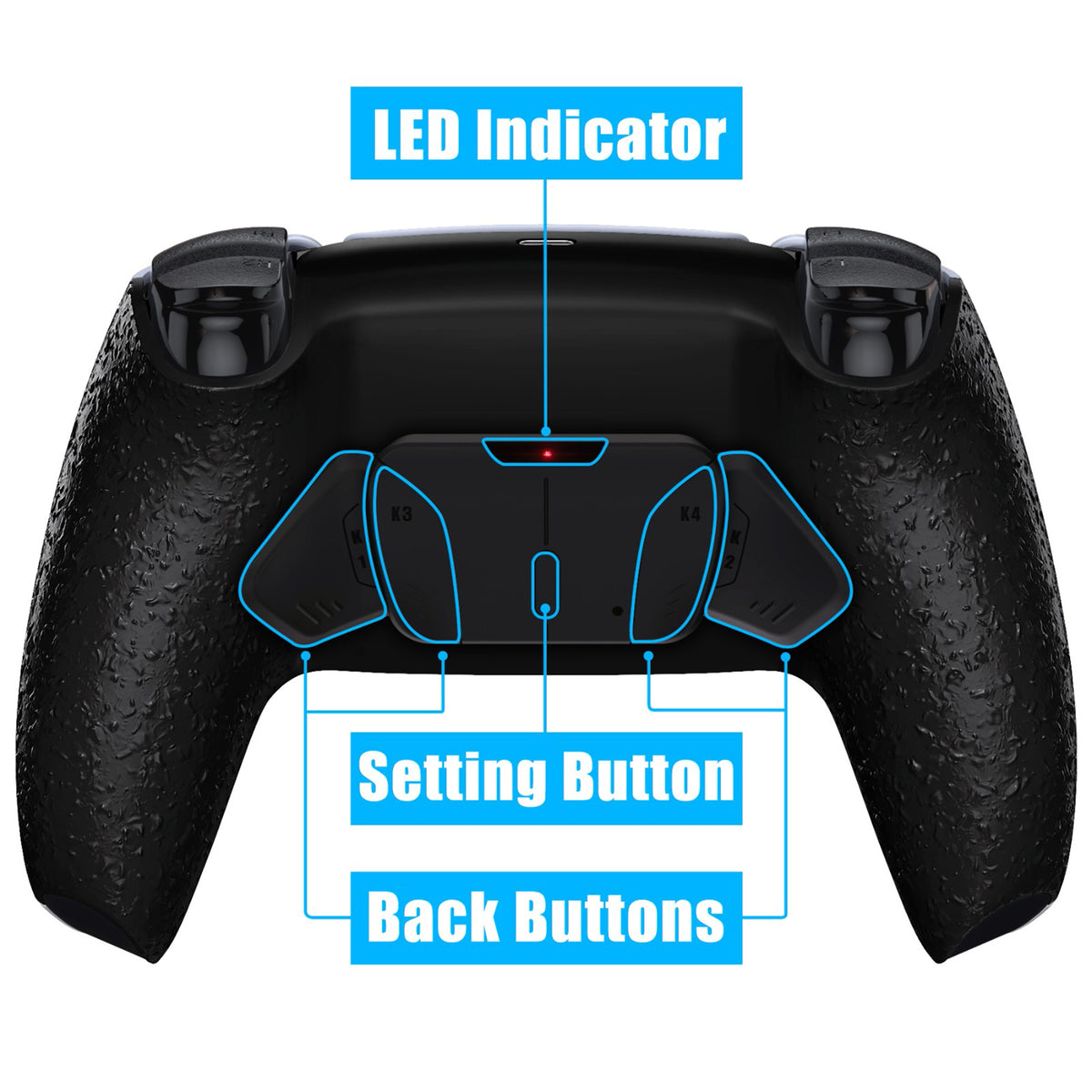 eXtremeRate Remappable RISE4 V4 Remap Kit for PS5 Controller BDM-030/040/050/060 - Textured Black