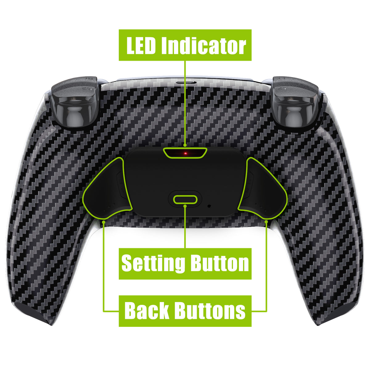 eXtremeRate Remappable RISE V3 Remap Kit for PS5 Controller BDM-030/040/050 - Graphite Carbon Fiber