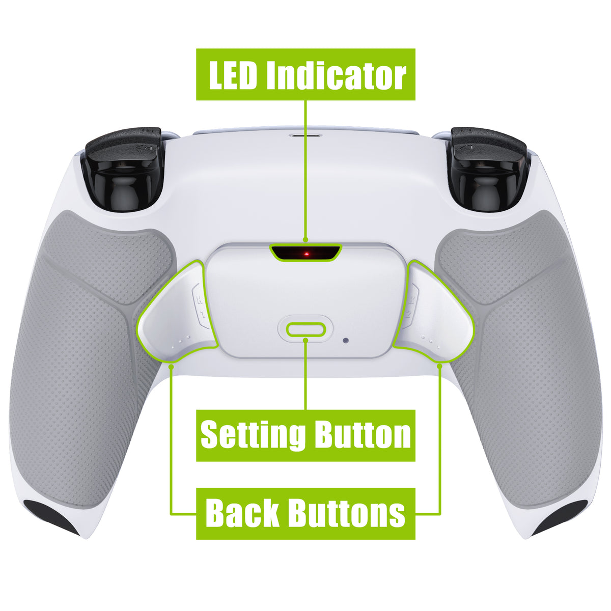eXtremeRate Remappable RISE V4 Remap Kit for PS5 Controller BDM-030/040/050/060 - Rubberized White