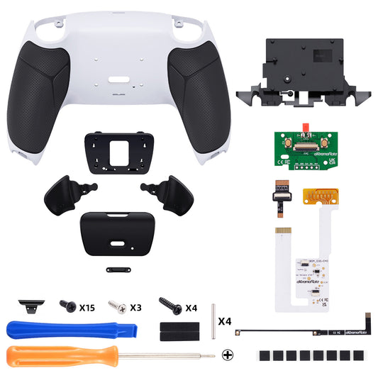 eXtremeRate Remappable RISE V4 Remap Kit for PS5 Controller BDM-030/040/050/060 - Rubberized White Black- Black