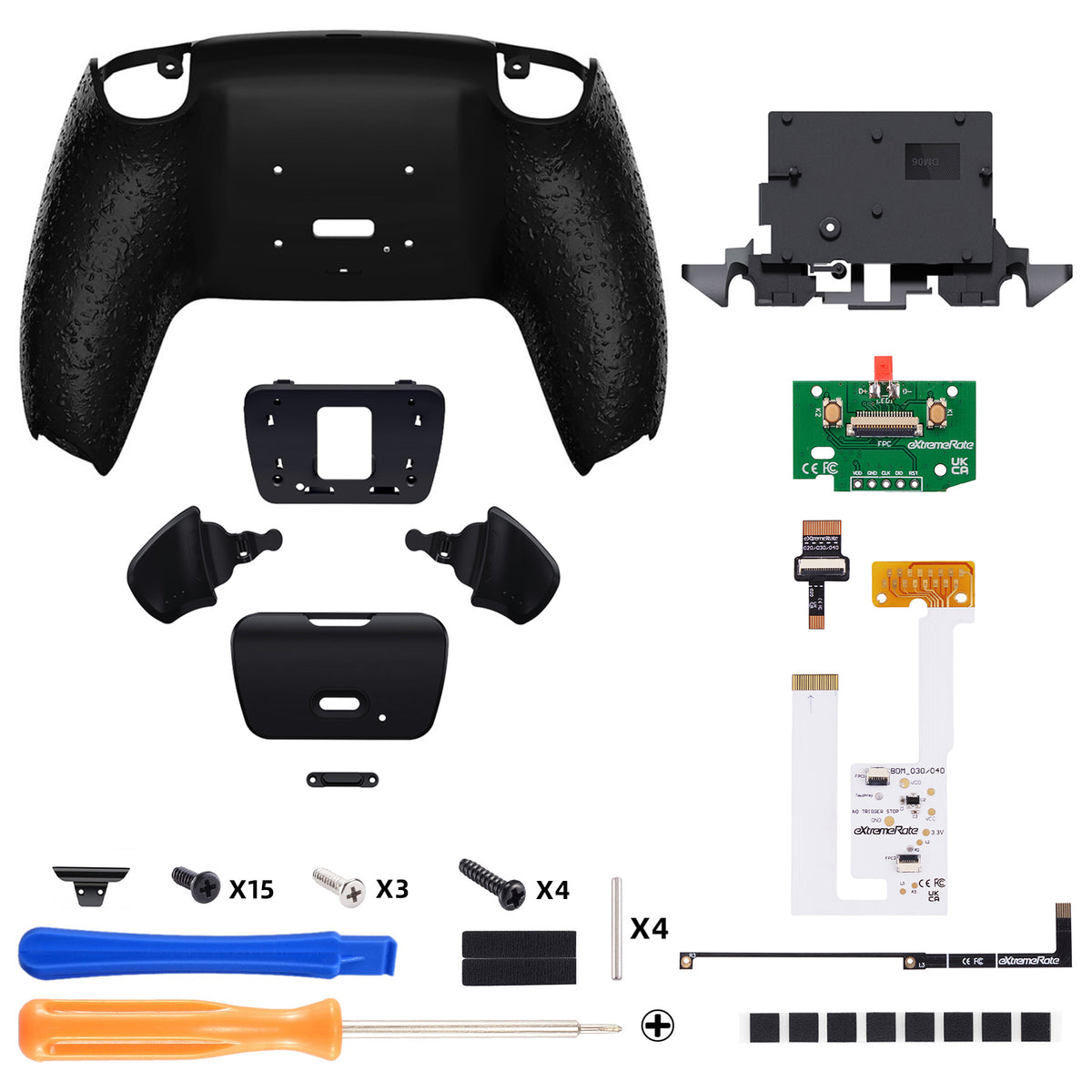 eXtremeRate Remappable RISE V4 Remap Kit for PS5 Controller BDM-030/040/050/060 - Textured Black