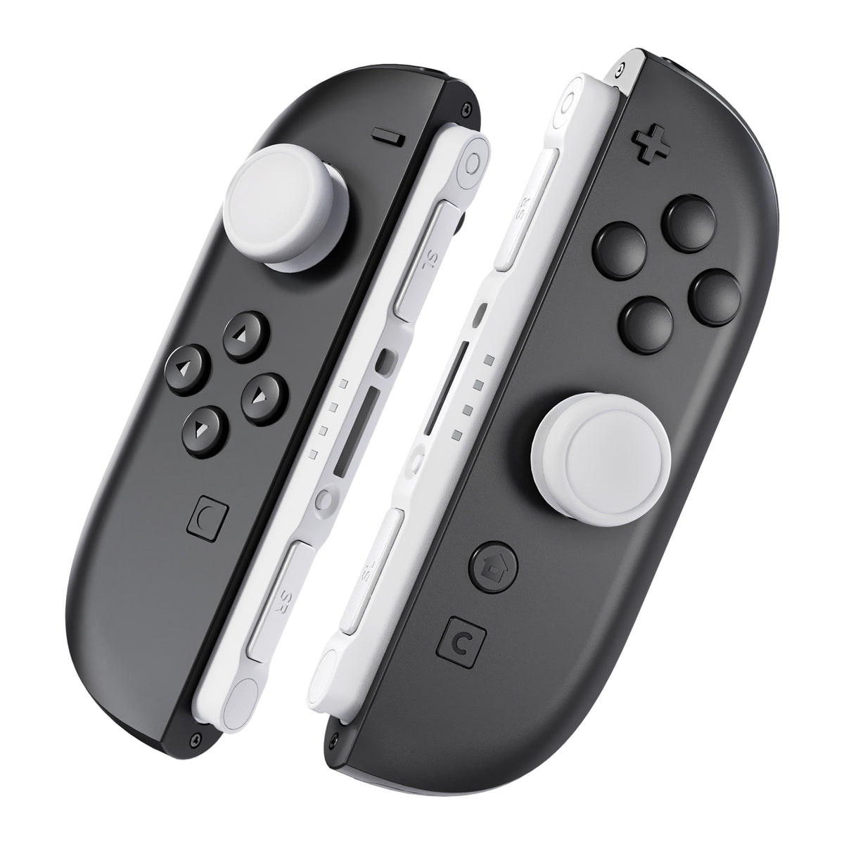 eXtremeRate Replacement 3D Joystick & Thumb Grips & Side Rail Shell Buttons for Nintendo Switch 2 JoyCon - White