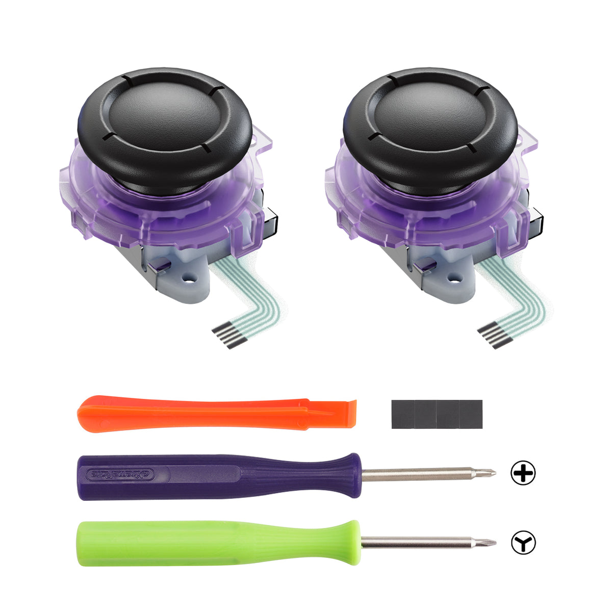 eXtremeRate Replacement 3D Joystick for Nintendo Switch 2 Joycon - Clear Atomic Purple