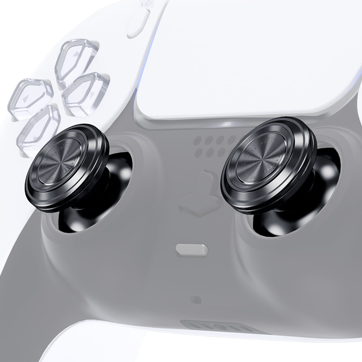 eXtremeRate Replacement Aluminum Metal Thumbsticks Compatible with PS5 & PS4 Controller - Dark Gray