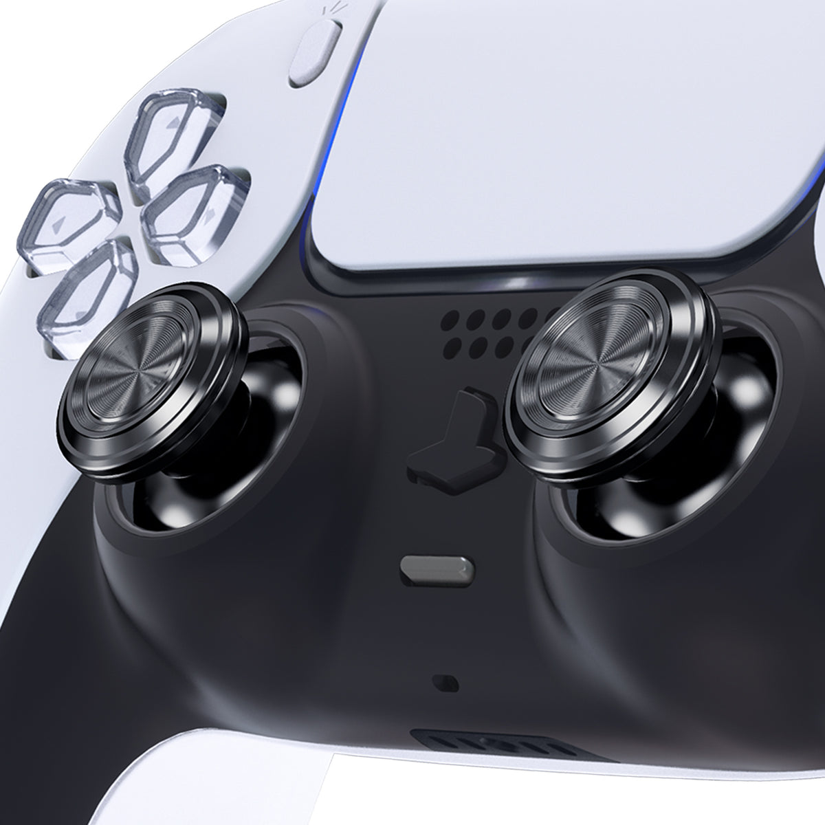 eXtremeRate Replacement Aluminum Metal Thumbsticks Compatible with PS5 & PS4 Controller - Dark Gray