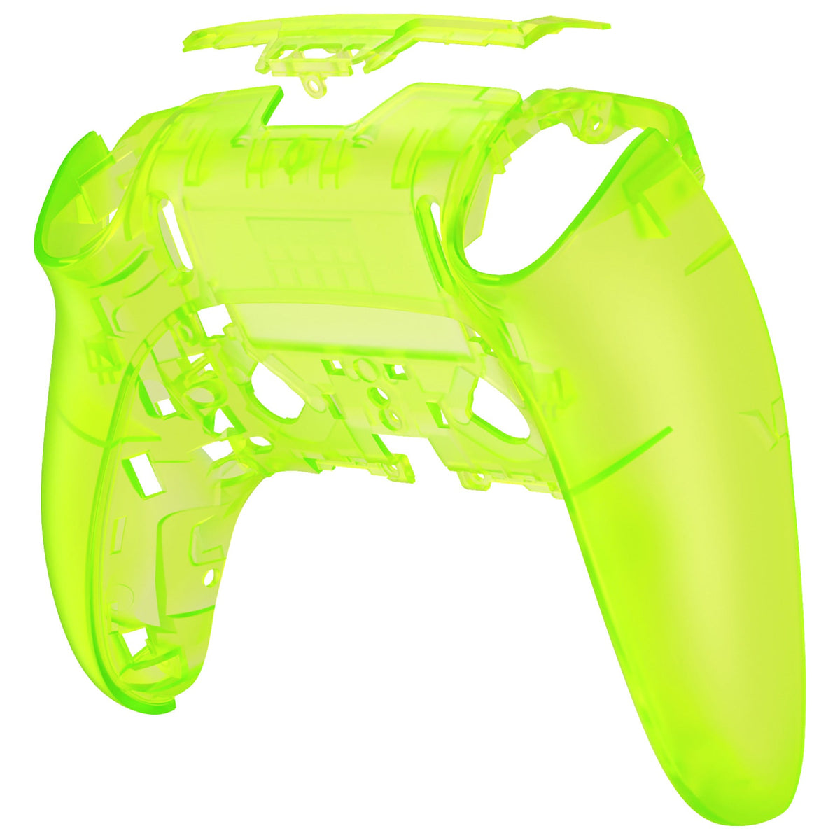 eXtremeRate Replacement Back Housing Bottom Shell Compatible with PS5 Edge Controller - Clear Lime Green eXtremeRate
